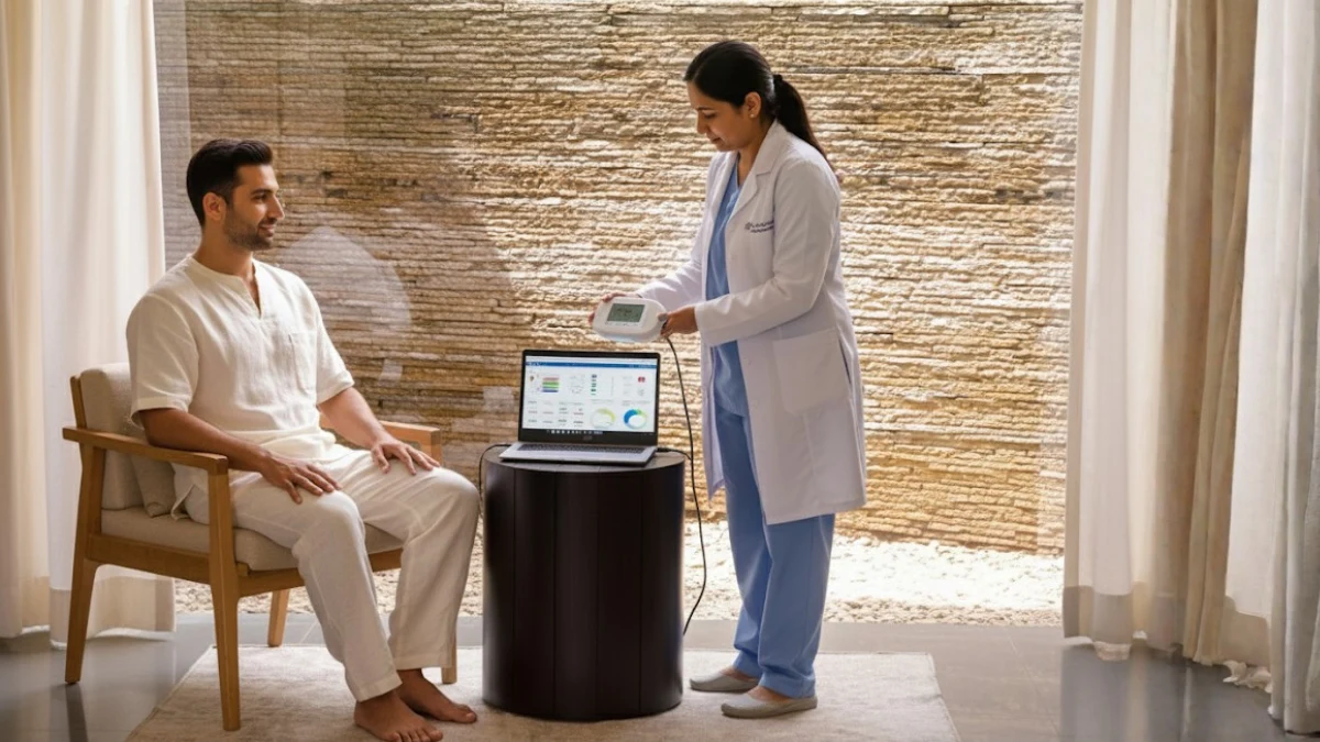 Advanced Oligoscan spectrophotometry scanning for toxicity analysis.